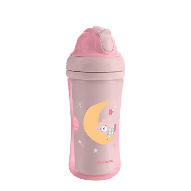 Cana cu pai 220 ml, Moony me Pink, Kikka Boo