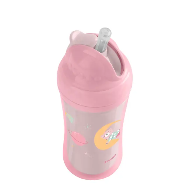 Cana cu pai 220 ml, Moony me Pink, Kikka Boo