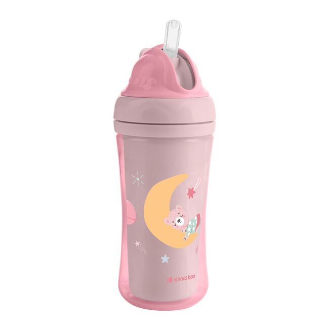 Cana cu pai 220 ml, Moony me Pink, Kikka Boo