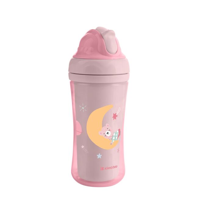 Cana cu pai 220 ml, Moony me Pink, Kikka Boo