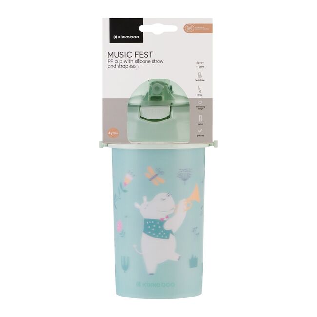 Cana cu pai si curea 450 ml Music Fest Mint, Kikka Boo