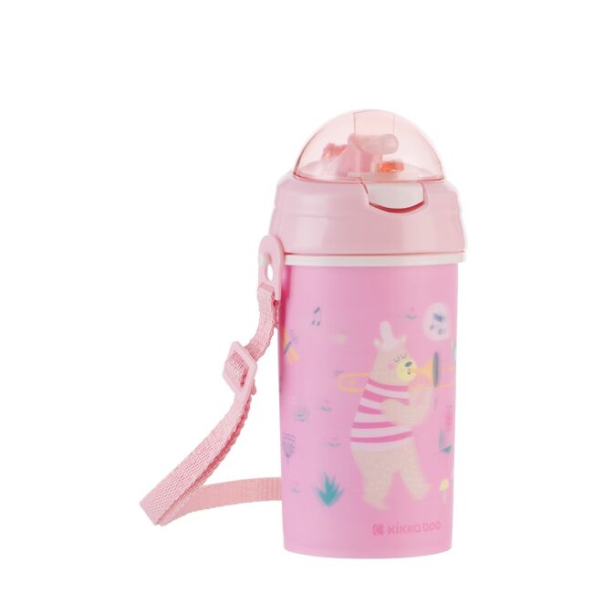 Cana cu pai si curea 450 ml Music Fest Pink, Kikka Boo