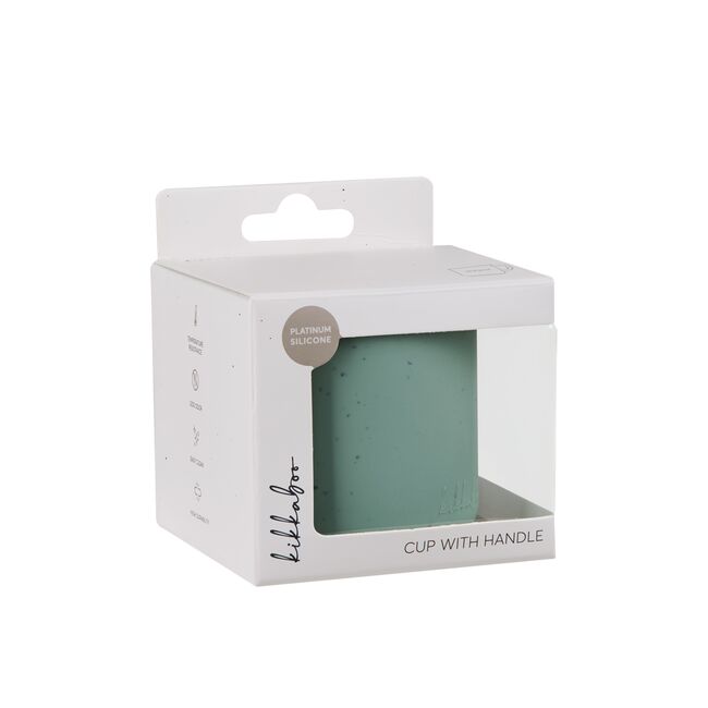 Canuta din silicon cu maner, pentru baut independent. Platinum Sage Green