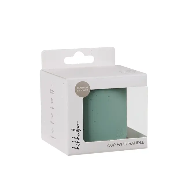 Canuta din silicon cu maner, pentru baut independent. Platinum Sage Green