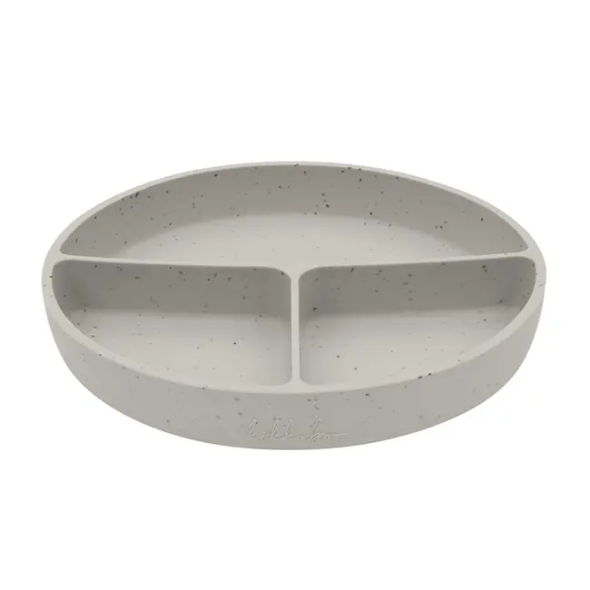 Farfurie compartimentata cu baza cu ventuza pentru bebelusi 600 ml, Sand