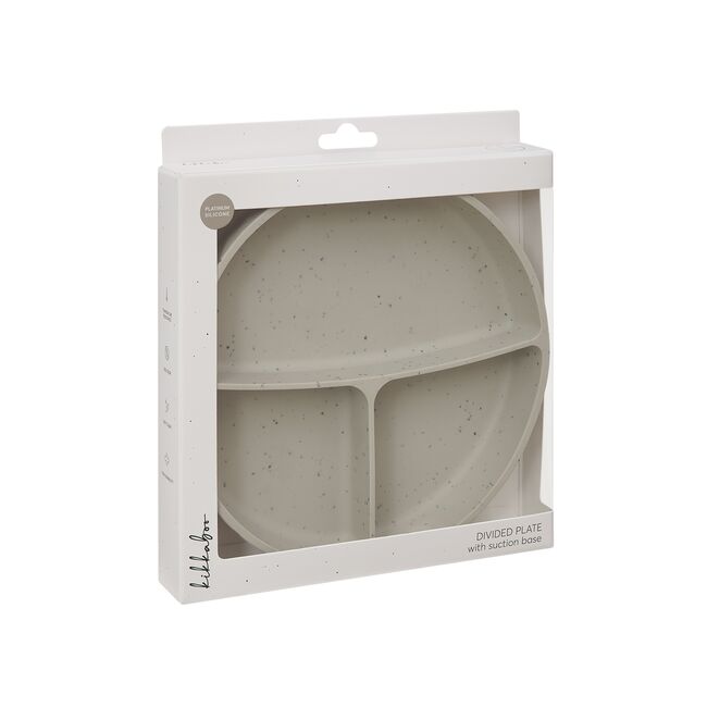 Farfurie compartimentata cu baza cu ventuza pentru bebelusi 600 ml, Sand