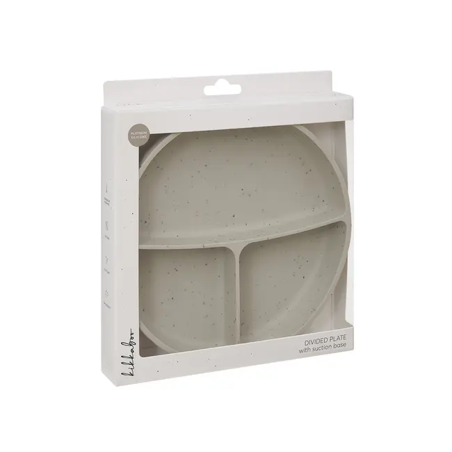 Farfurie compartimentata cu baza cu ventuza pentru bebelusi 600 ml, Sand