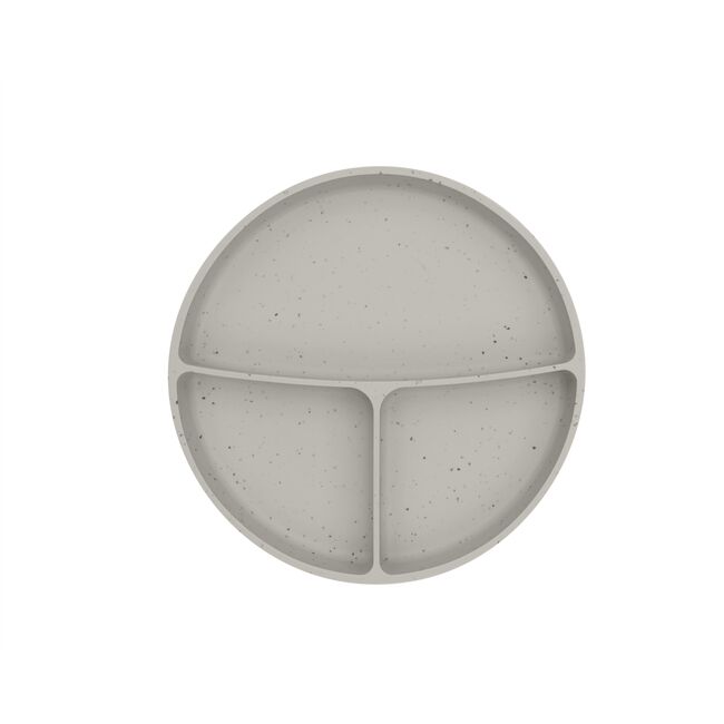 Farfurie compartimentata cu baza cu ventuza pentru bebelusi 600 ml, Sand
