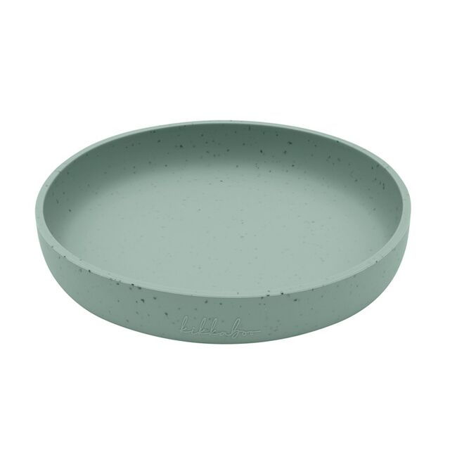 Farfurie pentru bebelusi din silicon alimentar 400ml, Platinum Sage Green