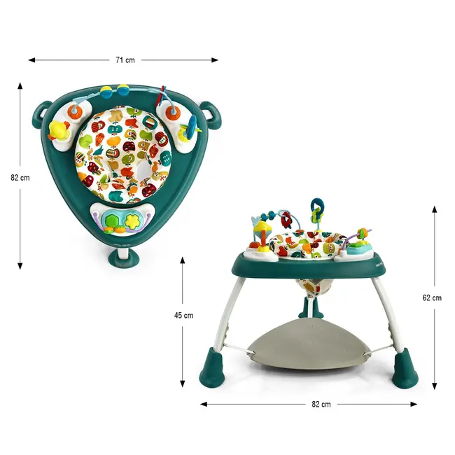 Milly Mally Jumper & Centru de Activitati 360&deg;, Functie Saritor, Inaltime Reglabila, Bounzee Green