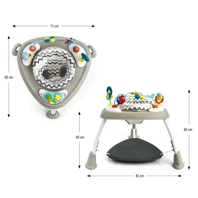 Milly Mally Jumper & Centru de Activitati 360&deg;, Functie Saritor, Inaltime Reglabila, Bounzee Grey