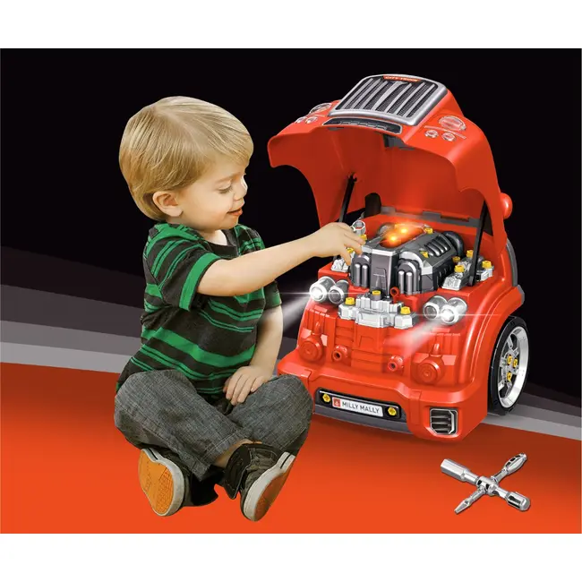 N-GINE &ndash; motor auto demontabil, jucarie educativa STEM (3+), Milly Mally, Red