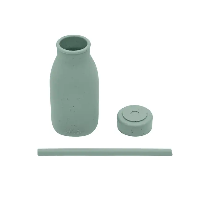 Pahar din silicon cu pai pentru baut independent, 200 ml, Platinum Sage Green