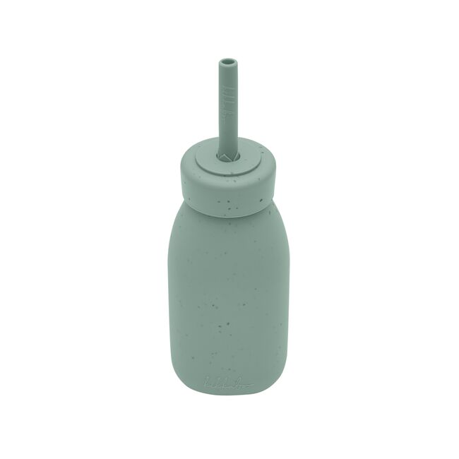 Pahar din silicon cu pai pentru baut independent, 200 ml, Platinum Sage Green