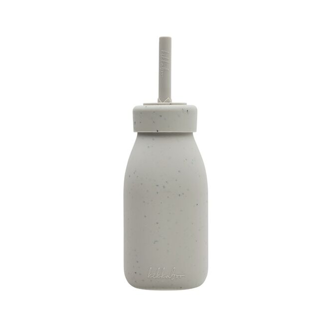 Pahar din silicon cu pai pentru baut independent, 200 ml, Platinum Sand