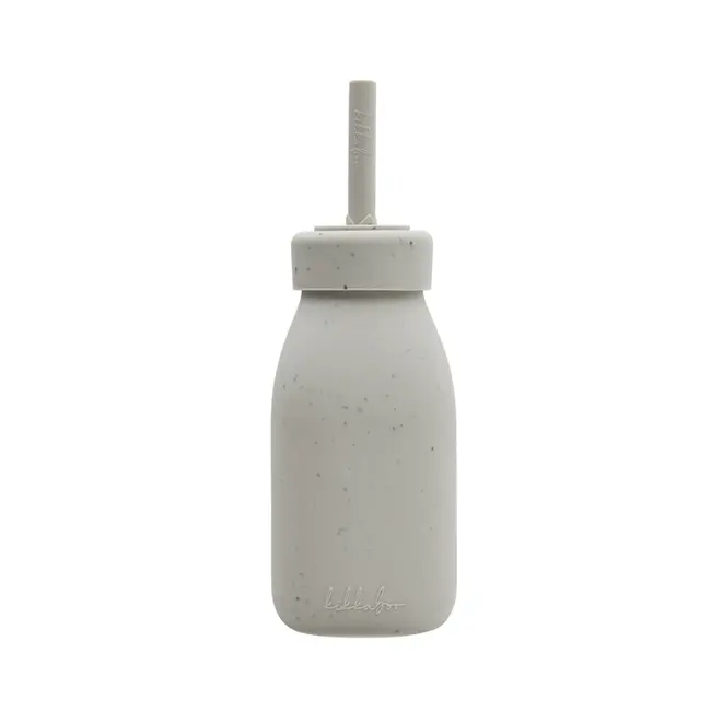 Pahar din silicon cu pai pentru baut independent, 200 ml, Platinum Sand