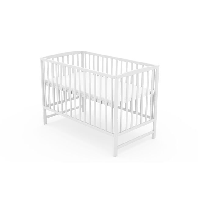 Patut Bebelusi Beatrice, Lemn Masiv, 3 Nivele Saltea, Protectie Laterala Toddler, Sertar, 120×60 cm