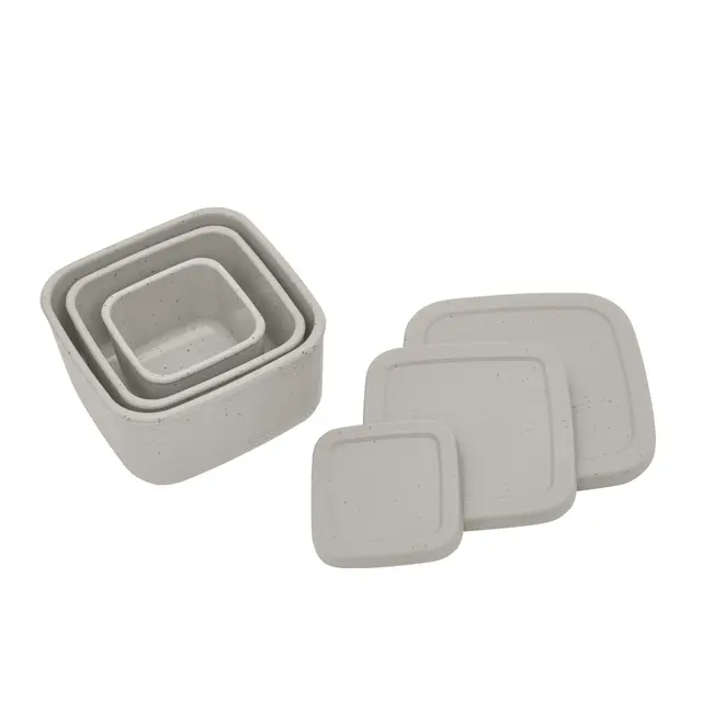 Set 3 cutii pentru gustari bebelusi din silicon alimentar 150ml 400ml 600ml, Platinum Sand