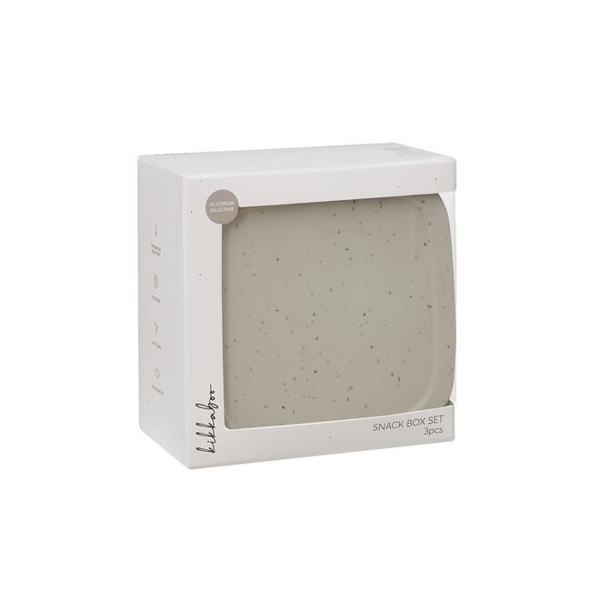 Set 3 cutii pentru gustari bebelusi din silicon alimentar 150ml 400ml 600ml, Platinum Sand