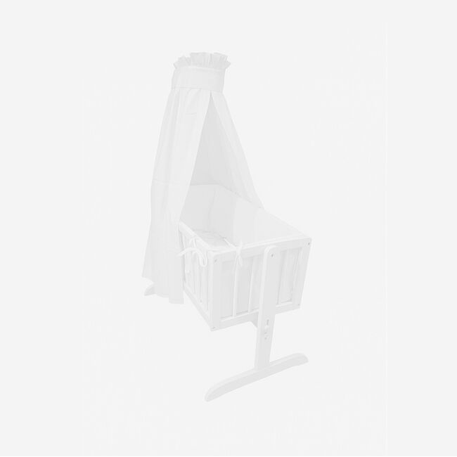 Set complet Leagan-Patut Bebelus CRISTINE din Lemn Masiv & Set Lenjerie 6 Piese