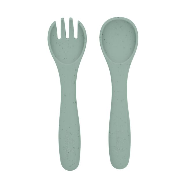 Set complet din silicon pentru mesele bebelusului, 5 piese, Platinum Sage Green