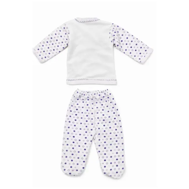 Set nou nascut fetita 5 piese lila bumbac cu iepurasi bluza pantaloni caciulita trpb0197