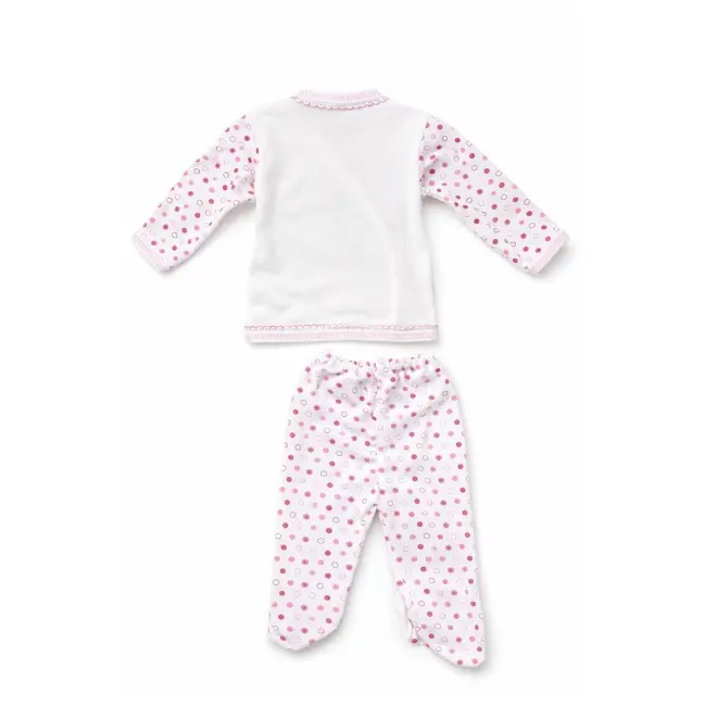 Set nou nascut fetita 5 piese roz bumbac cu iepurasi bluza pantaloni caciulita trpb0198