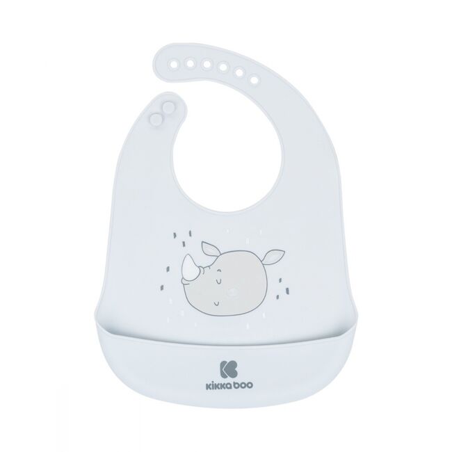 Baveta din silicon moale cu buzunar pentru bebelusi si copii, Blue