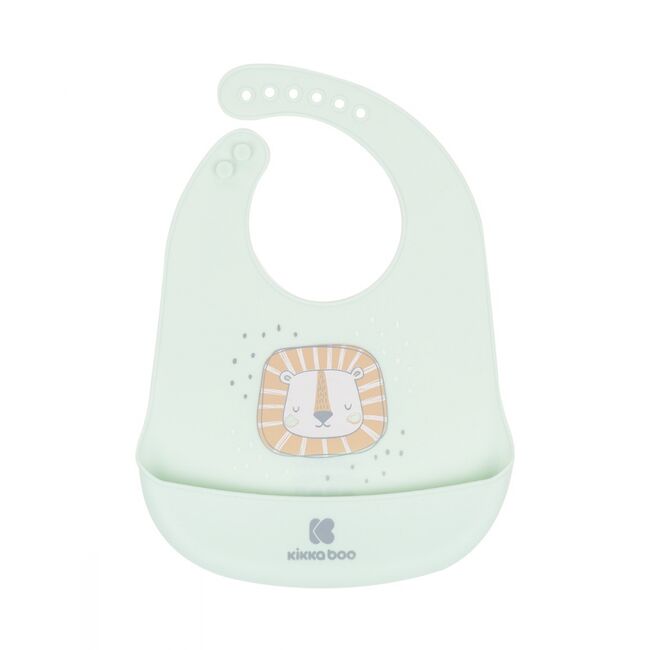 Baveta din silicon moale cu buzunar pentru bebelusi si copii, Mint