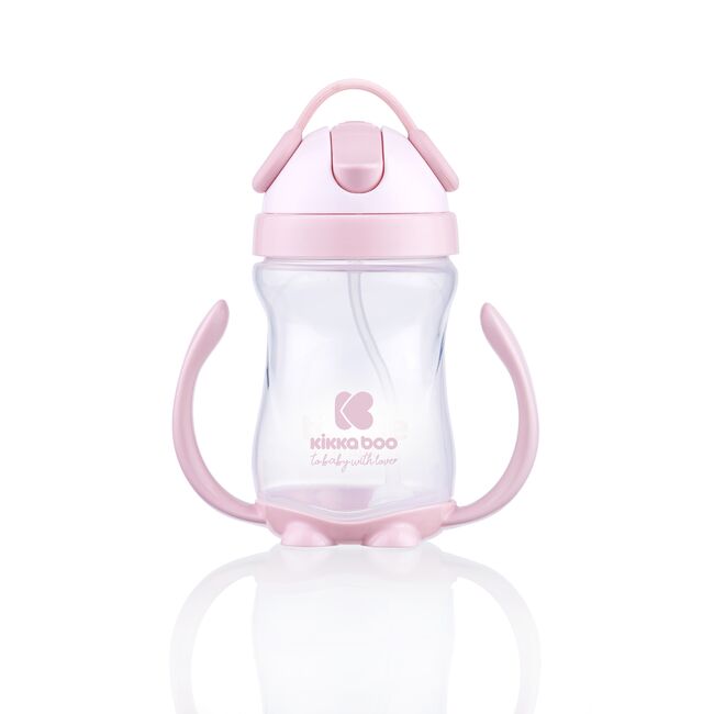 Cana KikkaBoo cu pai si manere 300 ml Sippy Pink