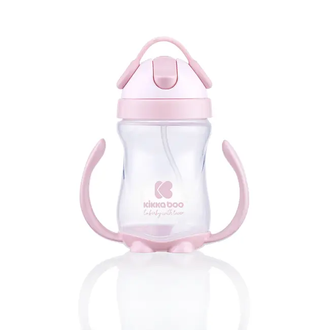 Cana KikkaBoo cu pai si manere 300 ml Sippy Pink