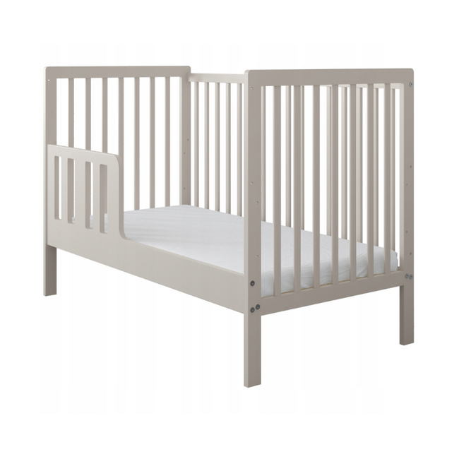 Patut 2 In 1 Lumi Casmir 120x60 Cm Din Lemn, 3 Niveluri Somiera, Trepte Detasabile + Bariera Transformare Pjblumibc-n