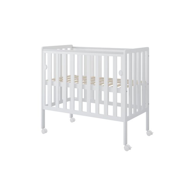 Patut Din Lemn Bambi Alb 100a 50 Cm Laterala Culisanta    Roti Cu Blocare    Protectie Silicon Pentru Dentitie    En 716-1 Pjbbambi_w