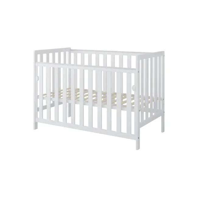 Patut Din Lemn Bambi Alb 120a 60 Cm Laterala Culisanta    Roti Cu Blocare    Protectie Silicon Pentru Dentitie    En 716-1 Pjbbambi120_w