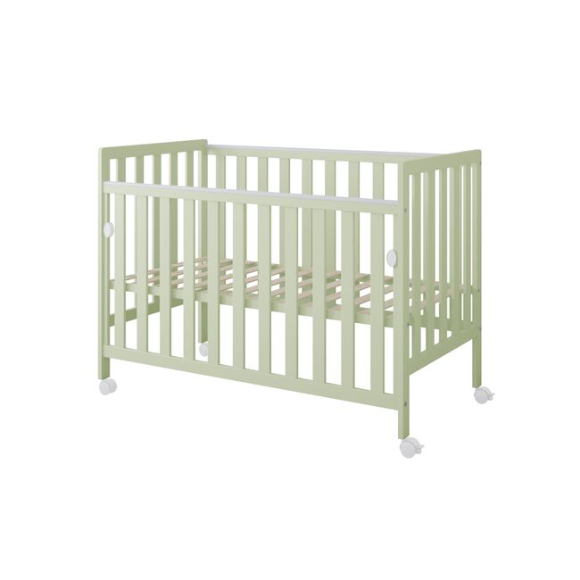 Patut Din Lemn Bambi Menta 120a 60 Cm Laterala Culisanta    Roti Cu Blocare    Protectie Silicon Pentru Dentitie    En 716-1 Pjbbambi120_m