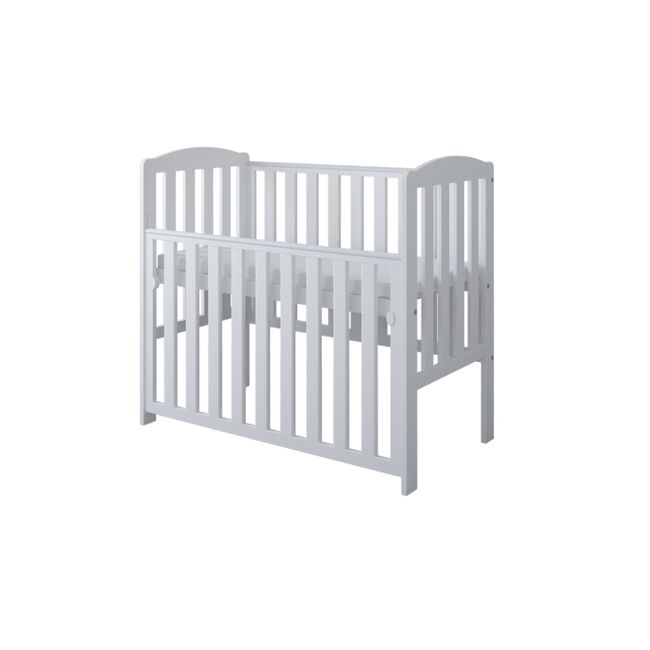 Patut Din Lemn Tobi Alb 100a 50 Cm Laterala Culisanta    Roti Cu Blocare    Protectie Silicon Pentru Dentitie    En 716-1 Pjbtobi_w