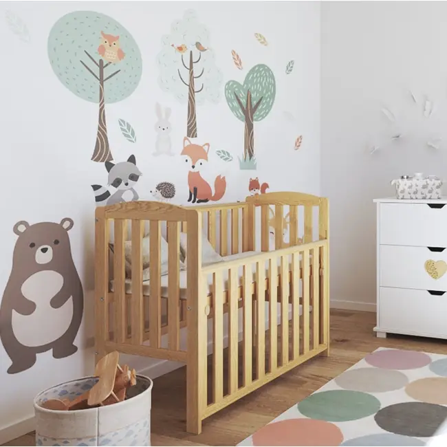 Patut Din Lemn Tobi Natural 100a 50 Cm Laterala Culisanta    Roti Cu Blocare    Protectie Silicon Pentru Dentitie    En 716-1 Pjbtobi_n