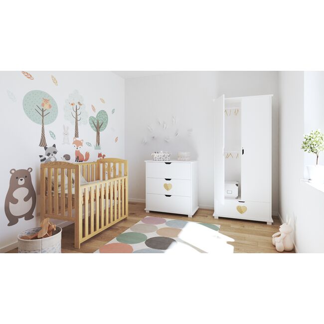 Patut Din Lemn Tobi Natural 100a 50 Cm Laterala Culisanta    Roti Cu Blocare    Protectie Silicon Pentru Dentitie    En 716-1 Pjbtobi_n