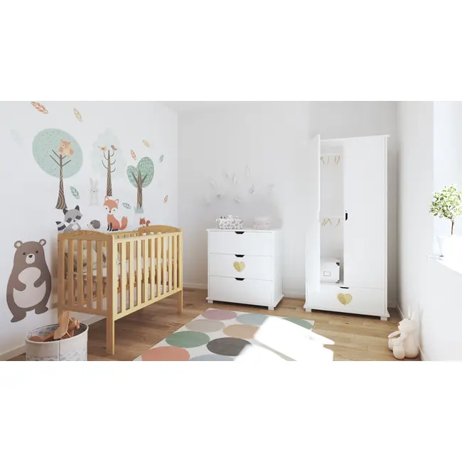 Patut Din Lemn Tobi Natural 100a 50 Cm Laterala Culisanta    Roti Cu Blocare    Protectie Silicon Pentru Dentitie    En 716-1 Pjbtobi_n