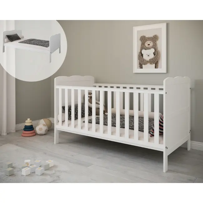 Patut Evolutiv 140x70 Cm Isabel 3in1 ,   Pat Bebe + Junior + Pat Prescolar, Somiera Reglabila + Trepte Detasabile Pjbisabel140_w