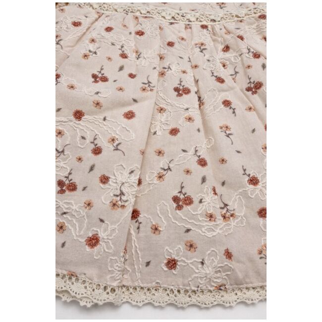 Rochita fetita eleganta cu imprimeu floral guler rotund si maneci evazate trpb0211