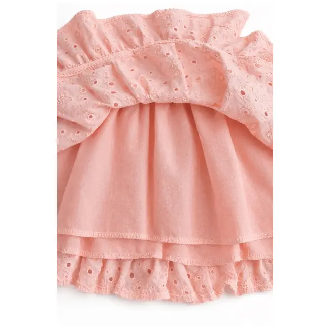 Rochita fetita roz broderie eleganta cu fundita design premium bebelusi copii trpb0220