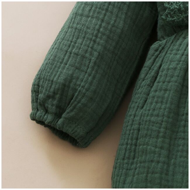 Salopeta verde cu maneca lunga din finet adxm309-3-de3