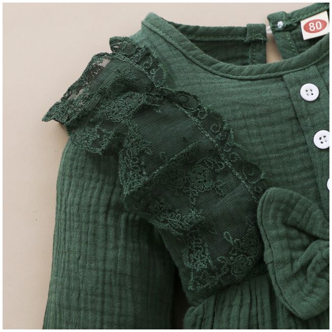 Salopeta verde cu maneca lunga din finet adxm309-3-de3