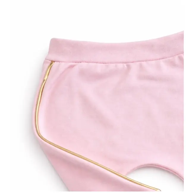 Set bebe fetita 5 piese roz queen bumbac bluza pantaloni caciula bavetica elegant trpb0216