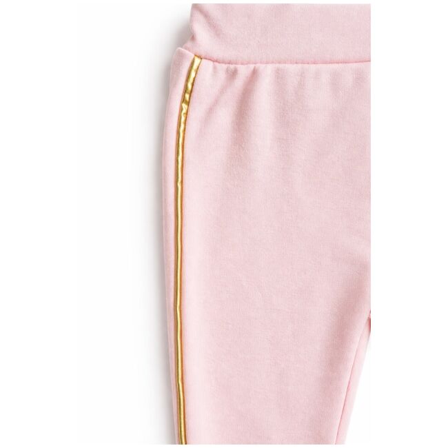 Set bebe fetita 5 piese roz queen bumbac bluza petrecuta pantaloni caciula bavetica trpb0217