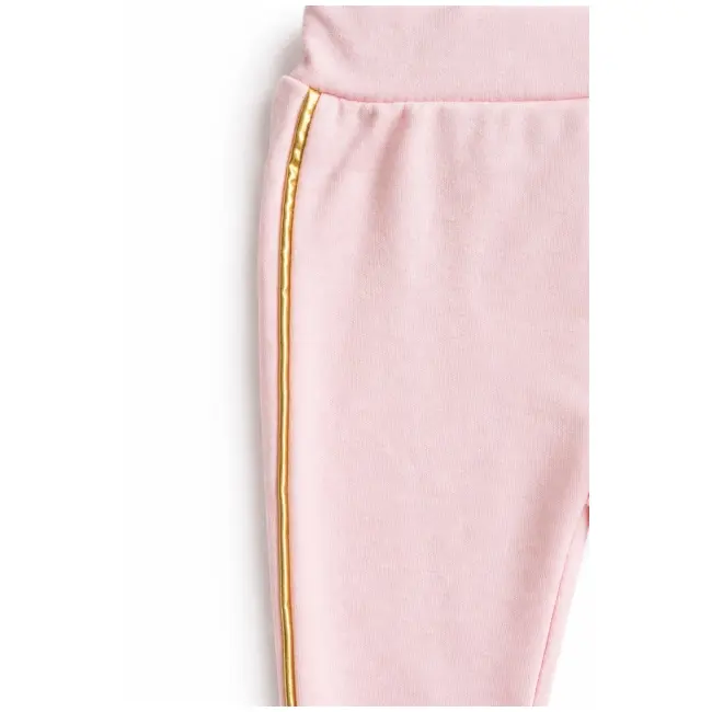 Set bebe fetita 5 piese roz queen bumbac bluza petrecuta pantaloni caciula bavetica trpb0217