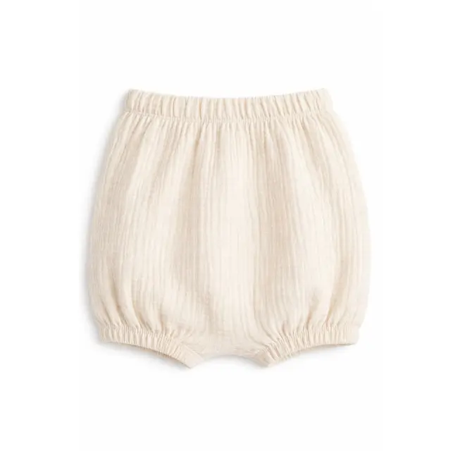 Set bebelusi fetita bluza roz cu broderie florala pantaloni scurti crem vara premium trpb0224