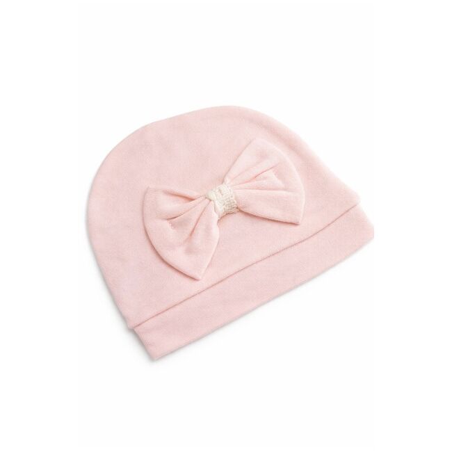 Set nou nascut fetita 5 piese roz bumbac bluza petrecuta pantaloni caciula bavetica trpb0218