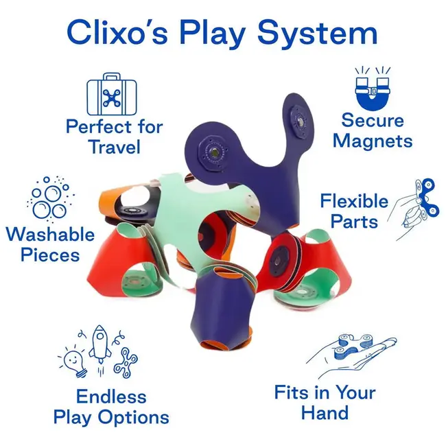 Clixo&reg; joc magnetic de construit - tiny & mighty - spatiul cosmic (9 piese)